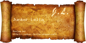 Junker Leila névjegykártya